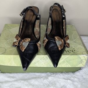J. Renee Black Brown Kitten Heels Size 8